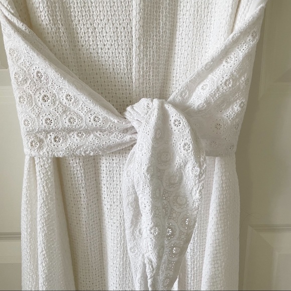 CAbi Lizzie White Eyelet Front Tie Dress #5106 - Picture 3 of 16